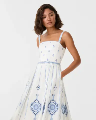 Emporio Sirenuse Aneeda Dress with Celestial Embroidery | Thumbnail 4 Emporio Sirenuse Aneeda Dress with Celestial Embroidery | Thumbnail 4