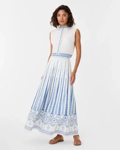 Emporio Sirenuse Camille Skirt with Celestial Embroidery | Thumbnail 5 Emporio Sirenuse Camille Skirt with Celestial Embroidery | Thumbnail 5