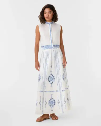 Emporio Sirenuse Camille Skirt with Soft Celestial Embroidery | Thumbnail 2 Emporio Sirenuse Camille Skirt with Soft Celestial Embroidery | Thumbnail 2