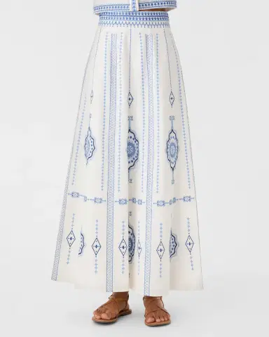 Emporio Sirenuse Camille Skirt with Soft Celestial Embroidery | Thumbnail 3 Emporio Sirenuse Camille Skirt with Soft Celestial Embroidery | Thumbnail 3