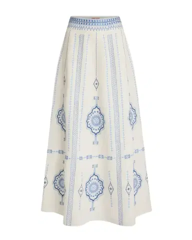Emporio Sirenuse Camille Skirt with Soft Celestial Embroidery | Thumbnail 1 Emporio Sirenuse Camille Skirt with Soft Celestial Embroidery | Thumbnail 1