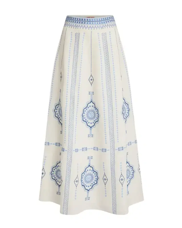 Camille Skirt with Soft Celestial Embroidery