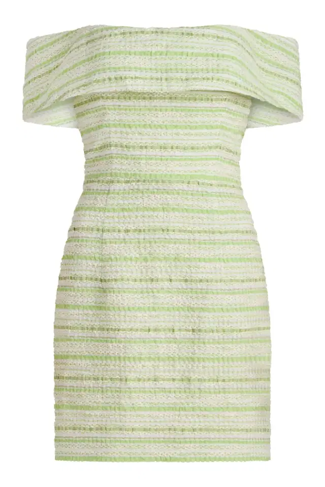 Alice Lime Textured Stripe Dress