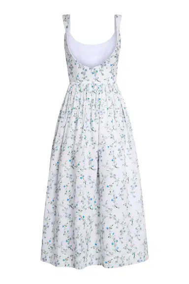 Markarian Apple Blue Vine Beaded Shantung Midi Dress | Thumbnail 2 Markarian Apple Blue Vine Beaded Shantung Midi Dress | Thumbnail 2