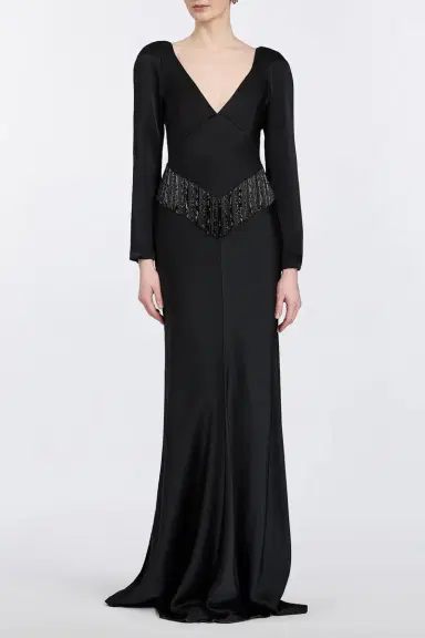 Markarian Della Long Sleeve Fringe Gown | Thumbnail 2