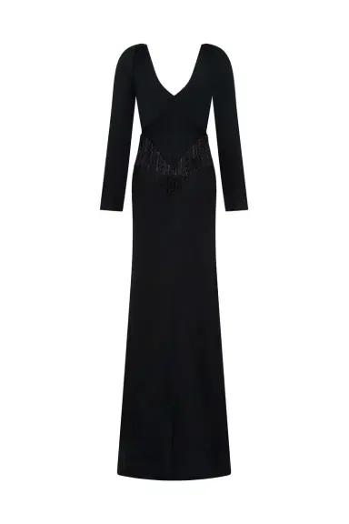 Markarian Della Long Sleeve Fringe Gown | Thumbnail 5