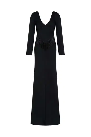 Markarian Della Long Sleeve Fringe Gown | Thumbnail 1