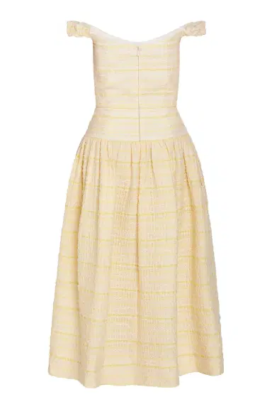 Markarian Georgie Lemon Textured Stripe Midi Dress | Thumbnail 5 Markarian Georgie Lemon Textured Stripe Midi Dress | Thumbnail 5