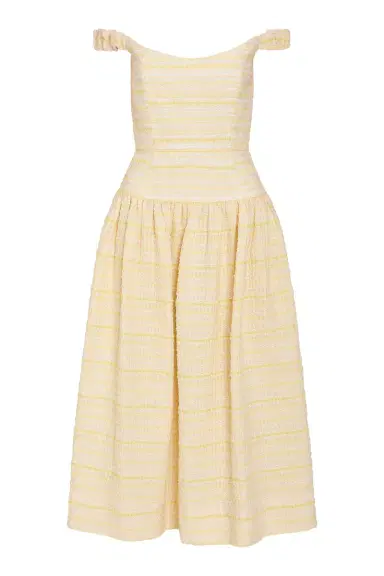 Markarian Georgie Lemon Textured Stripe Midi Dress | Thumbnail 1 Markarian Georgie Lemon Textured Stripe Midi Dress | Thumbnail 1