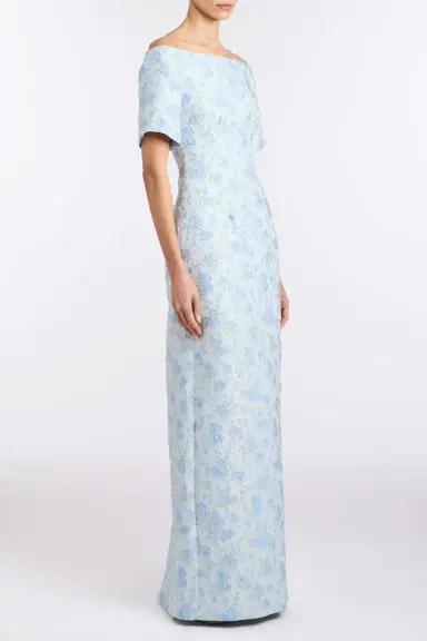 Markarian Gilda Cornflower And Mint Brocade Gown | Thumbnail 3
