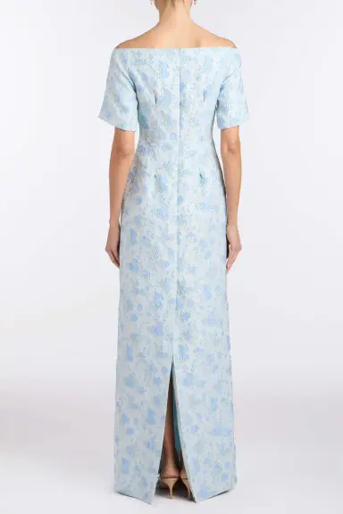 Markarian Gilda Cornflower And Mint Brocade Gown | Thumbnail 4