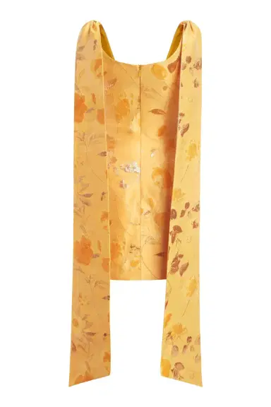 Markarian Gita Gold Floral Brocade Mini Dress | Thumbnail 5