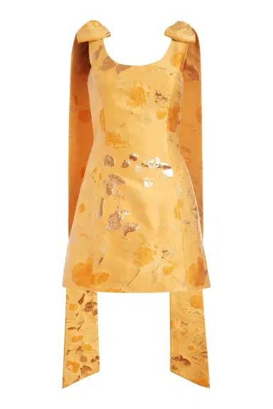 Markarian Gita Gold Floral Brocade Mini Dress | Thumbnail 1