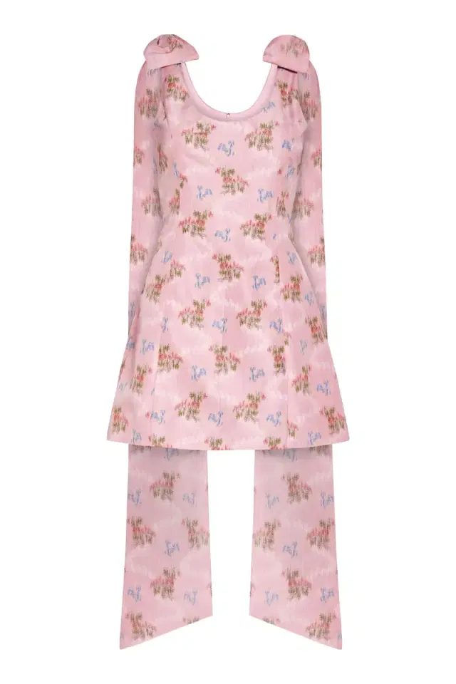 Gita Pink Bouquet Ikat Mini Dress