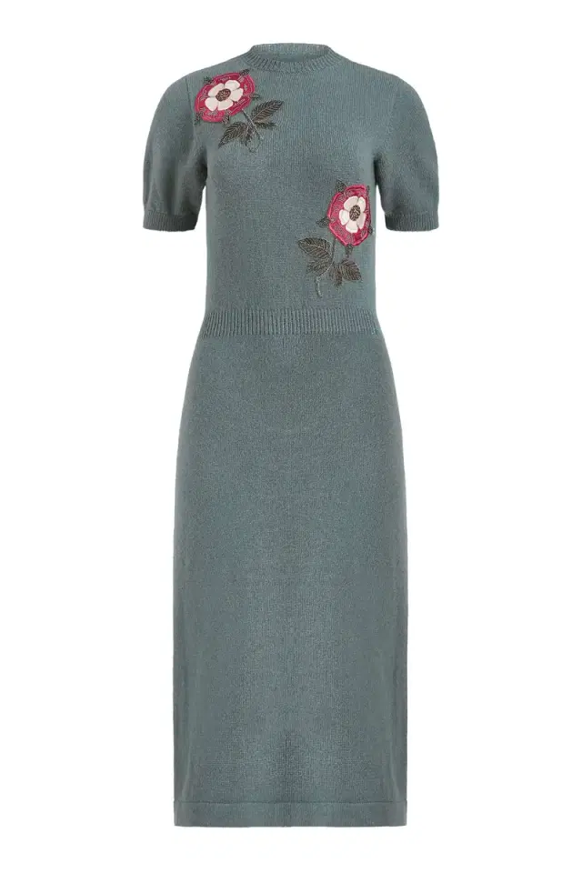 Markarian Iris Floral Patch Sweater Dress