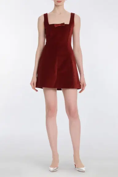 Markarian Jeanine Burgundy Velvet Mini Dress | Thumbnail 2 Markarian Jeanine Burgundy Velvet Mini Dress | Thumbnail 2