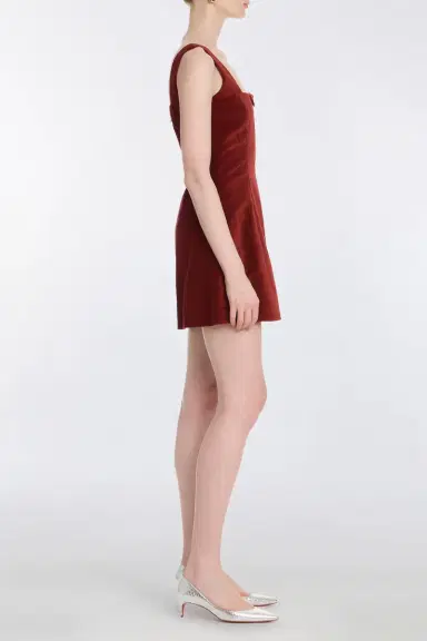 Markarian Jeanine Burgundy Velvet Mini Dress | Thumbnail 3 Markarian Jeanine Burgundy Velvet Mini Dress | Thumbnail 3