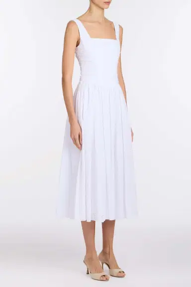 Markarian Maeve Cotton Eyelet Square Neck Midi Dress | Thumbnail 3 Markarian Maeve Cotton Eyelet Square Neck Midi Dress | Thumbnail 3