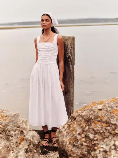 Markarian Maeve Cotton Eyelet Square Neck Midi Dress | Thumbnail 6 Markarian Maeve Cotton Eyelet Square Neck Midi Dress | Thumbnail 6