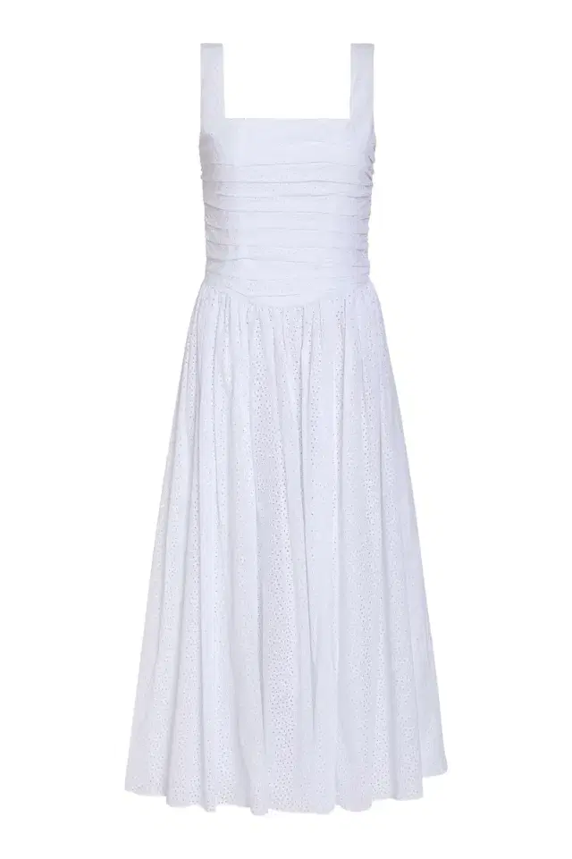 Maeve Cotton Eyelet Square Neck Midi Dress