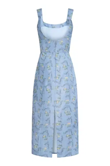 Markarian Numa Blue Floral Ikat Corset Midi Dress | Thumbnail 2 Markarian Numa Blue Floral Ikat Corset Midi Dress | Thumbnail 2
