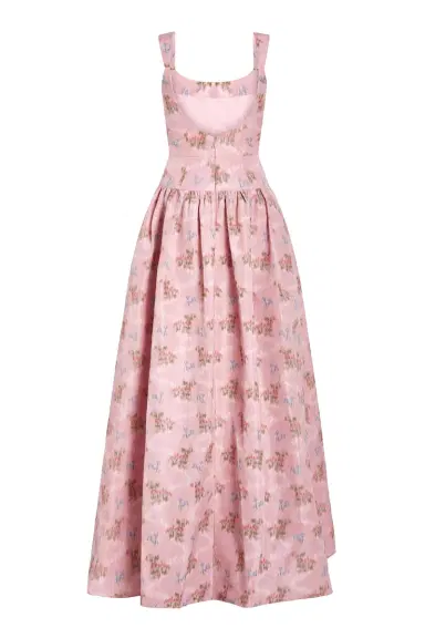 Markarian Octavia Pink Bouquet Ikat Gown | Thumbnail 2