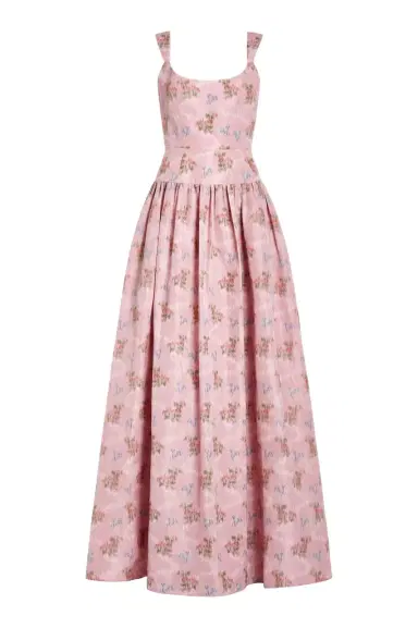 Markarian Octavia Pink Bouquet Ikat Gown | Thumbnail 1