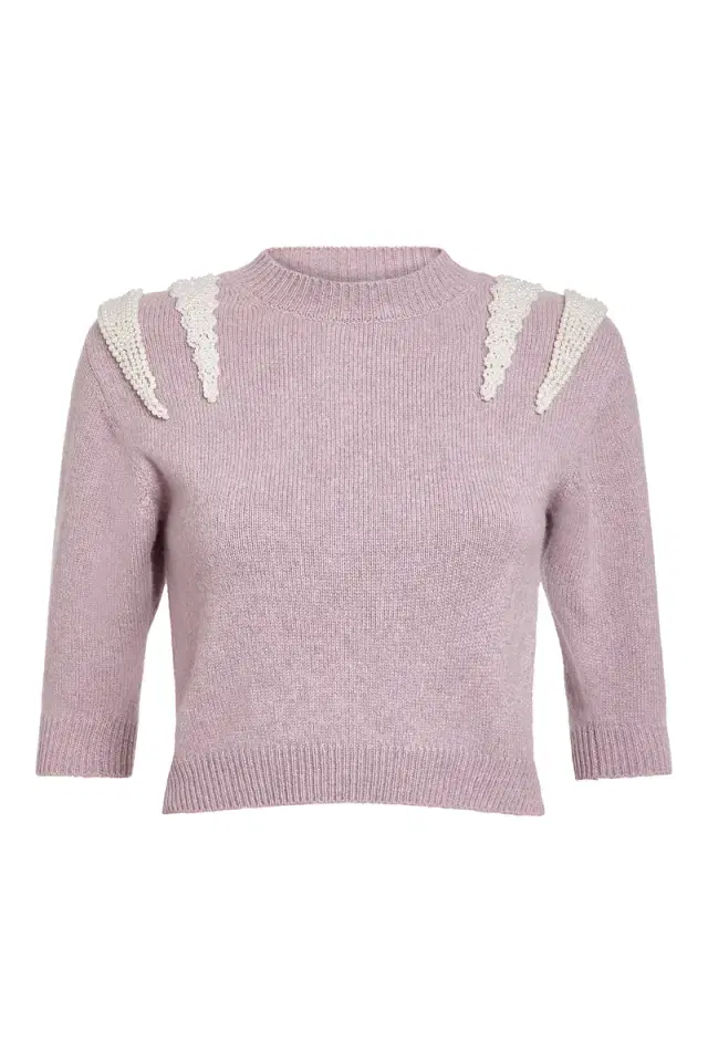 Markarian Posy Lavender Pearl Patch Cashmere Sweater