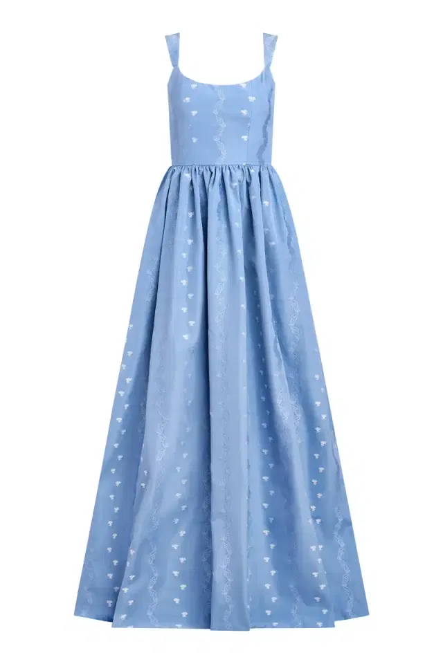 Markarian Tatiana Wedgwood Floral Taffeta Gown