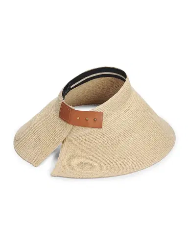 rag & bone Women's Meredith Rollable Raffia Visor | Thumbnail 2