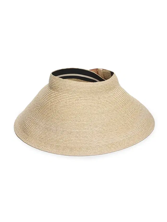 rag & bone Women's Meredith Rollable Raffia Visor - Natural Straw