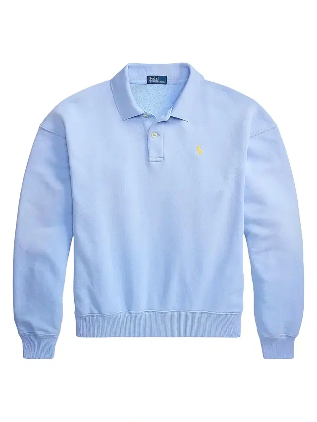 Polo Ralph Lauren Women's Island Logo Fleece Cotton-Blend Long-Sleeve Polo Shirt - Baby Blue