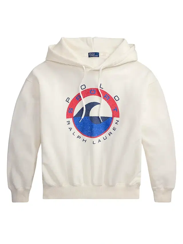 Women's Wave-Logo Cotton-Blend Fleece Hoodie - Deckwash White