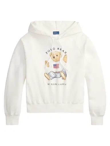 Polo Ralph Lauren Women's Graphic Polo Bear Cotton-Blend Terry Hoodie - White | Thumbnail 1 Polo Ralph Lauren Women's Graphic Polo Bear Cotton-Blend Terry Hoodie - White | Thumbnail 1