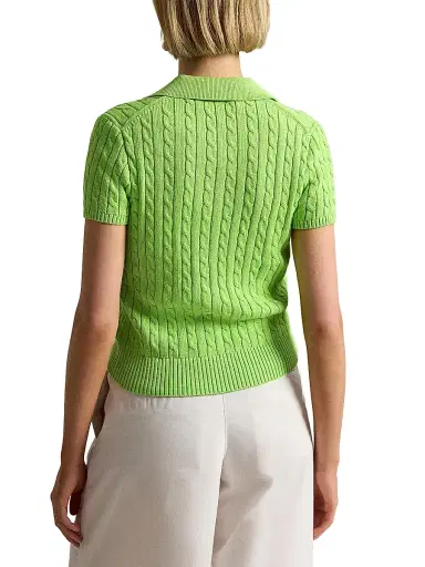 Polo Ralph Lauren Women's Cable-Knit Cotton Button-Front Cardigan - Riviera Green | Thumbnail 4 Polo Ralph Lauren Women's Cable-Knit Cotton Button-Front Cardigan - Riviera Green | Thumbnail 4