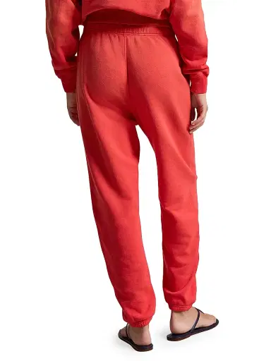 Polo Ralph Lauren Women's Cotton-Blend Fleece Tapered-Leg Sweatpants - Bright Hibiscus - Size Medium | Thumbnail 4