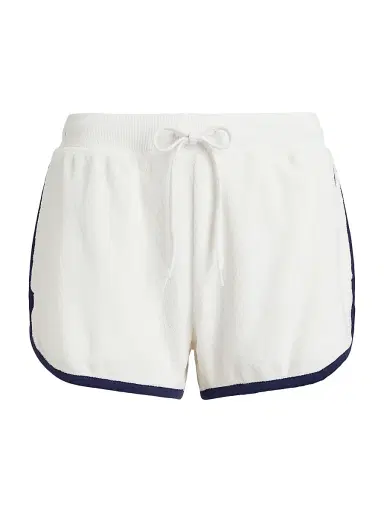 Polo Ralph Lauren Women's Contrast-Trimmed Cotton-Blend Terry Shorts - White | Thumbnail 1