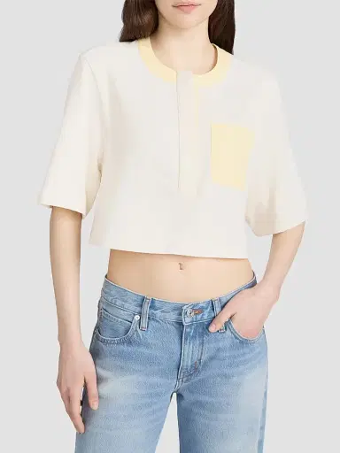 Frame Women's The Bodega Cotton T-Shirt - Lemon Multi - Size Large | Thumbnail 3 Frame Women's The Bodega Cotton T-Shirt - Lemon Multi - Size Large | Thumbnail 3