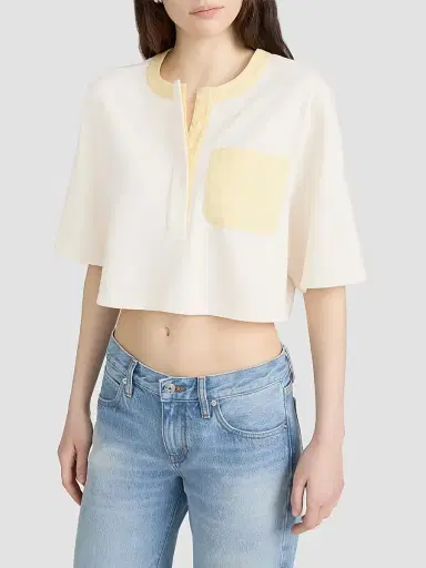 Frame Women's The Bodega Cotton T-Shirt - Lemon Multi - Size Large | Thumbnail 5 Frame Women's The Bodega Cotton T-Shirt - Lemon Multi - Size Large | Thumbnail 5