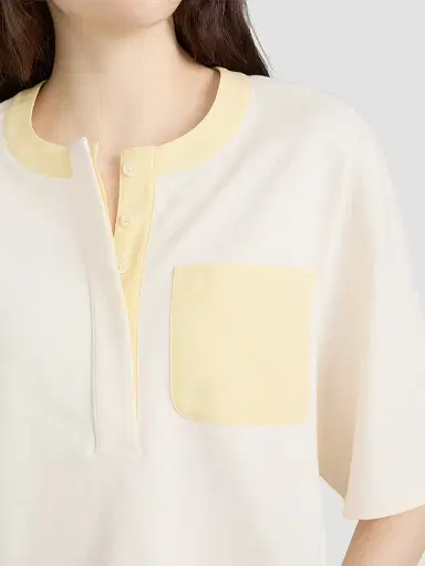 Frame Women's The Bodega Cotton T-Shirt - Lemon Multi - Size Large | Thumbnail 6 Frame Women's The Bodega Cotton T-Shirt - Lemon Multi - Size Large | Thumbnail 6