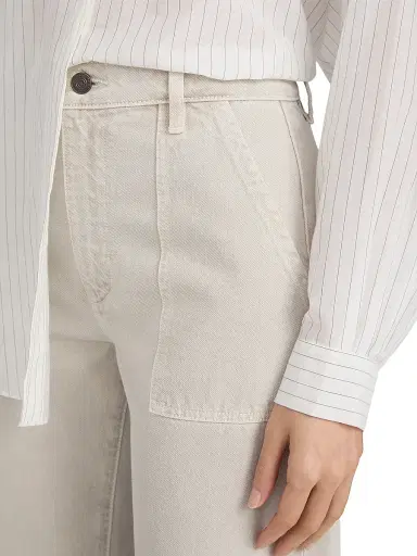 Frame Women's The Bow Cotton Cargo Pants - Flax - Size 31 | Thumbnail 7