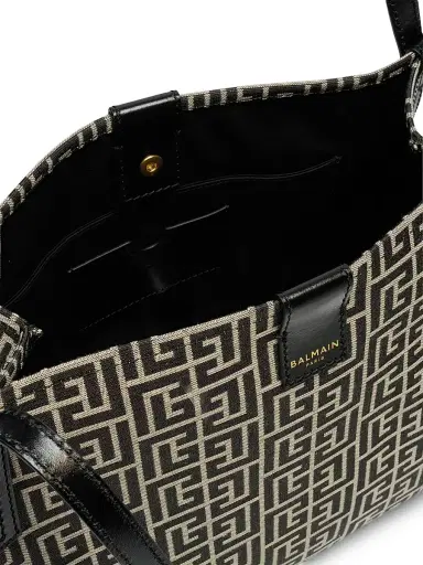 Balmain Women's Release Shopper Tote Bag - Ivoire Noir | Thumbnail 6