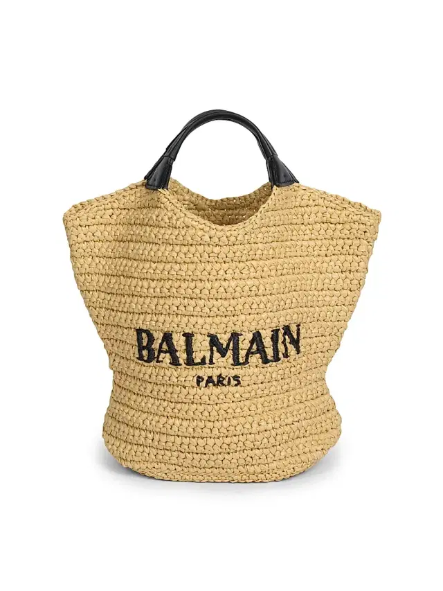 Women's Cabas Mini Woven Tote Bag - Naturel Noir