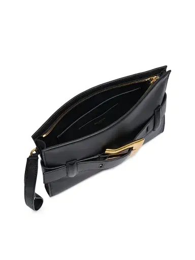 Balmain Women's Anthem Leather Zip Pouch - Noir | Thumbnail 3
