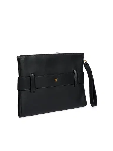 Balmain Women's Anthem Leather Zip Pouch - Noir | Thumbnail 4