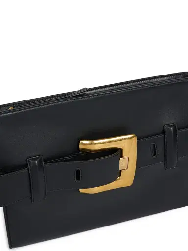Balmain Women's Anthem Leather Zip Pouch - Noir | Thumbnail 5