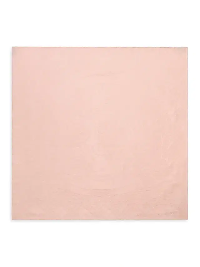 Women's Floral Crest Silk Scarf - Compact Pink
