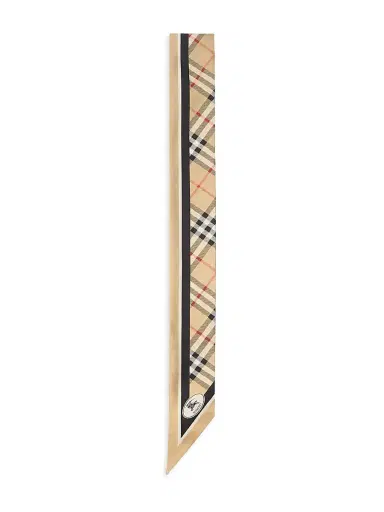 Burberry Women's Equestrian Knight Check Silk Scarf - Sand | Thumbnail 4