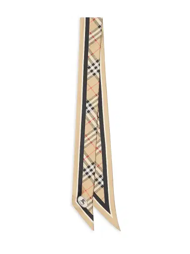 Burberry Women's Equestrian Knight Check Silk Scarf - Sand | Thumbnail 5