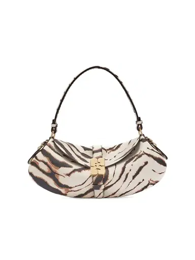 Ganni Women's B-Kat Zebra Shoulder Bag - White | Thumbnail 1 Ganni Women's B-Kat Zebra Shoulder Bag - White | Thumbnail 1